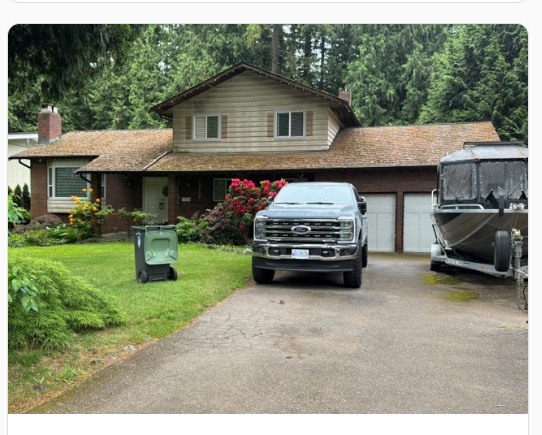 Before: older asphalt shingle roof on a Langley home before re-roofing by Roofking